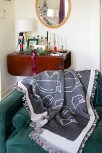 Load image into Gallery viewer, Black and White Bird Blanket by Trish