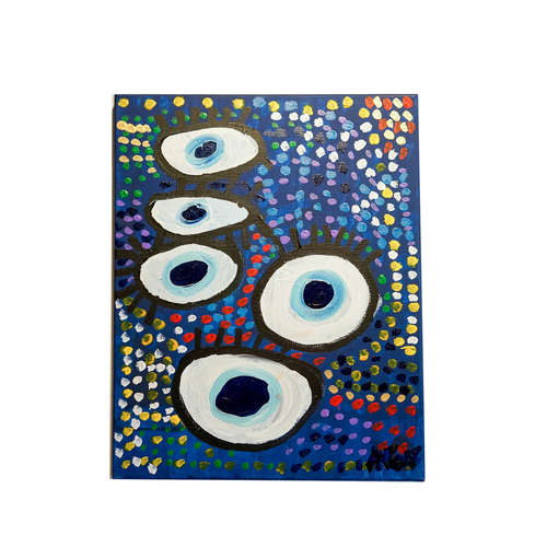 Five Eyes in a Blue Field by Ann Perkins