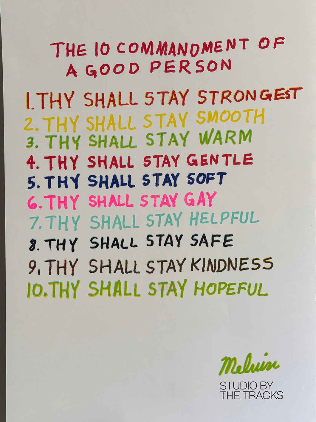 10 Commandments of a Good Person Print