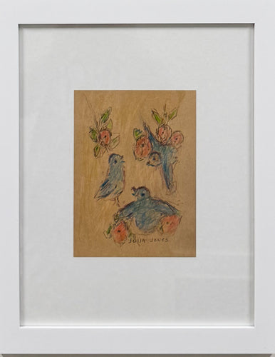 Blue Birds and Flowers by Julia Jones