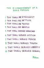Load image into Gallery viewer, 10 Commandments of Being a Good Person Print by Melvin Roscoe