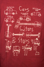 Load image into Gallery viewer, Cars, Guitars, and Stars Long Sleeve T-Shirt by Alan Poole