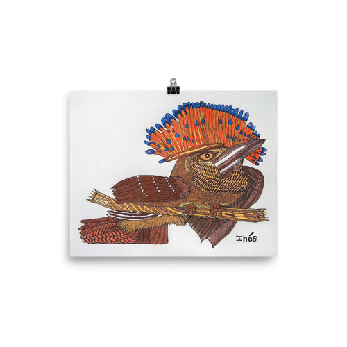 Print: Brown Bird by Inés Orihuela